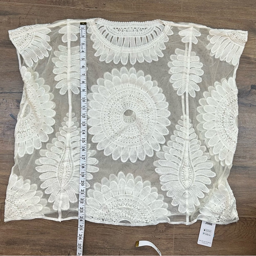 Cupshe | NWT Cream Boho Lace Top Swimsuit Cover-up Women’s One Size - Picture 7 of 8